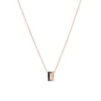 Simple Style Round Stainless Steel Titanium Steel Rose Gold Plated Pendant Necklace In Bulk sku image 1
