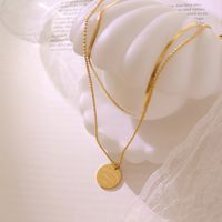 Simple Style Solid Color Titanium Steel 18k Gold Plated Pendant Necklace In Bulk main image 5