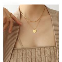 Simple Style Solid Color Titanium Steel 18k Gold Plated Pendant Necklace In Bulk main image 1
