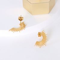 1 Pair Simple Style Solid Color Plating Titanium Steel Gold Plated Ear Studs main image 4