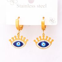 304 Stainless Steel 18K Gold Plated Exaggerated Plating Inlay Eye Artificial Pearls Rhinestones Bracelets Earrings Necklace sku image 1