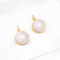 304 Stainless Steel 18K Gold Plated Lady Plating Inlay Round Heart Shape Artificial Pearls Glass Stone Earrings Necklace sku image 1