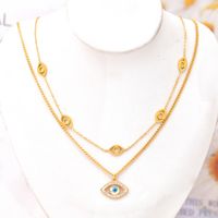 304 Stainless Steel 18K Gold Plated Modern Style Plating Eye Rhinestones Bracelets Earrings Necklace sku image 4