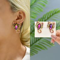 1 Pair Luxurious Scorpion Inlay Zinc Alloy Crystal Glass Ear Studs main image 5