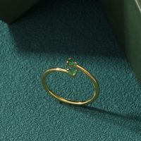 Elegant Solid Color Copper Inlay Zircon Rings main image 2