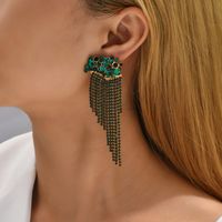 1 Pair Classic Style Shiny Color Block Inlay Zinc Alloy Rhinestones Dangling Earrings main image 6