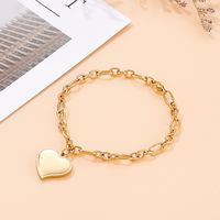 Simple Style Heart Shape Stainless Steel 18K Gold Plated Bracelets In Bulk main image 6