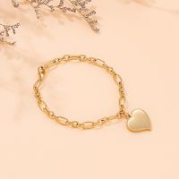 Simple Style Heart Shape Stainless Steel 18K Gold Plated Bracelets In Bulk main image 8