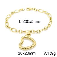 Simple Style Heart Shape Stainless Steel 18K Gold Plated Bracelets In Bulk sku image 8