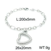 Simple Style Heart Shape Stainless Steel 18K Gold Plated Bracelets In Bulk sku image 5