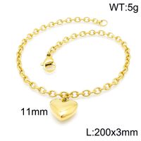 Simple Style Heart Shape Stainless Steel 18K Gold Plated Bracelets In Bulk sku image 3