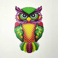 Cute Owl Iron Wall Sticker Artificial Decorations sku image 3