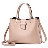 Women's Pu Leather Solid Color Elegant Business Classic Style Sewing Thread Square Zipper Buckle Shoulder Bag Handbag Crossbody Bag sku image 1