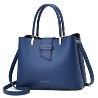 Women's Pu Leather Solid Color Elegant Business Classic Style Sewing Thread Square Zipper Buckle Shoulder Bag Handbag Crossbody Bag sku image 2