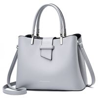 Women's Pu Leather Solid Color Elegant Business Classic Style Sewing Thread Square Zipper Buckle Shoulder Bag Handbag Crossbody Bag sku image 3