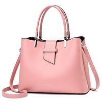 Women's Pu Leather Solid Color Elegant Business Classic Style Sewing Thread Square Zipper Buckle Shoulder Bag Handbag Crossbody Bag sku image 5