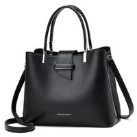 Women's Pu Leather Solid Color Elegant Business Classic Style Sewing Thread Square Zipper Buckle Shoulder Bag Handbag Crossbody Bag sku image 4
