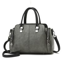 Women's Pu Leather Solid Color Streetwear Square Zipper Handbag sku image 7