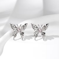 1 Pair Cute Simple Style Butterfly Alloy Ear Studs sku image 3