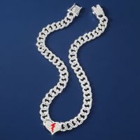 Rock Punk Heart Shape Alloy Plating Inlay Rhinestones Gold Plated Silver Plated Women's Necklace main image 8