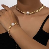 Retro Römischer Stil Geometrisch Perle Zirkon Legierung Großhandel Armbänder Halskette main image 1