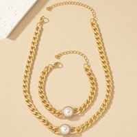 Retro Römischer Stil Geometrisch Perle Zirkon Legierung Großhandel Armbänder Halskette main image 4