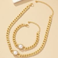 Retro Römischer Stil Geometrisch Perle Zirkon Legierung Großhandel Armbänder Halskette main image 5