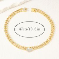 Basic Classic Style Heart Shape Alloy Plating Inlay Zircon Gold Plated Women's Necklace main image 4