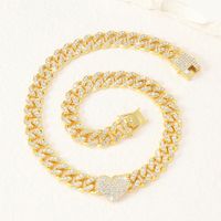 Basic Classic Style Heart Shape Alloy Plating Inlay Zircon Gold Plated Women's Necklace main image 5