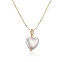 Elegant Sweet Simple Style Heart Shape Copper Plating Inlay Artificial Pearls Zircon 18k Gold Plated Earrings Necklace main image 5