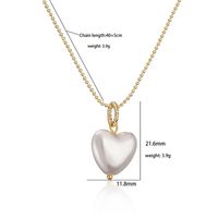 Elegant Sweet Simple Style Heart Shape Copper Plating Inlay Artificial Pearls Zircon 18k Gold Plated Earrings Necklace main image 7