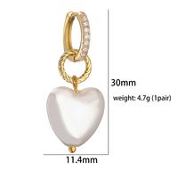 Elegant Sweet Simple Style Heart Shape Copper Plating Inlay Artificial Pearls Zircon 18k Gold Plated Earrings Necklace main image 4