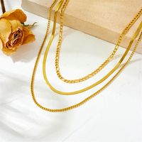 Titanium Steel 18K Gold Plated Simple Style Plating Solid Color Pendant Necklace main image 5