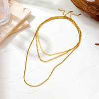 Titanium Steel 18K Gold Plated Simple Style Plating Solid Color Pendant Necklace main image 4
