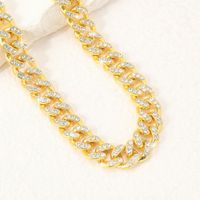 Elegant Vintage Style Solid Color Alloy Chain Inlay Rhinestones Silver Plated Women's Necklace main image 2