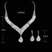 Bridal Shiny Water Droplets Alloy Inlay Artificial Diamond Jewelry Set main image 3