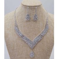 Bridal Shiny Water Droplets Alloy Inlay Artificial Diamond Jewelry Set main image 2