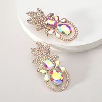 Elegant Luxurious Lady Leaf Alloy Inlay Artificial Gemstones Women's Earrings sku image 5