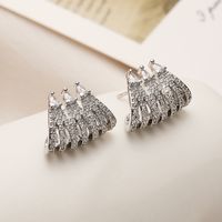 1 Pair Simple Style Commute Solid Color Plating Inlay Copper Zircon 18k Gold Plated Ear Studs main image 4