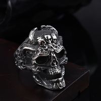 Retro Funny Punk Mask Skull 304 Stainless Steel Polishing Halloween Men'S Wide Band Rings main image 1