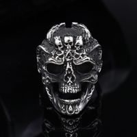 Retro Funny Punk Mask Skull 304 Stainless Steel Polishing Halloween Men'S Wide Band Rings main image 3