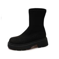 Women's Casual Solid Color Round Toe Riding Boots sku image 1