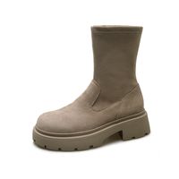 Women's Casual Solid Color Round Toe Riding Boots sku image 7