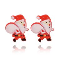 1 Pair Cute Sweet Christmas Tree Santa Claus Elk Plating Copper Ear Studs sku image 5