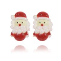 1 Pair Cute Sweet Christmas Tree Santa Claus Elk Plating Copper Ear Studs sku image 11