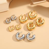 1 Pair Classic Style Streetwear Geometric Plating 304 Stainless Steel Earrings main image 1