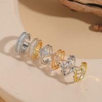 Elegant Luxurious Classic Style Geometric Copper Plating Inlay Zircon 14k Gold Plated Rings main image 1