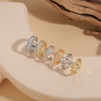 Elegant Luxurious Classic Style Geometric Copper Plating Inlay Zircon 14k Gold Plated Rings main image 4
