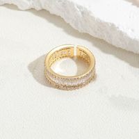 Elegant Luxurious Classic Style Geometric Copper Plating Inlay Zircon 14k Gold Plated Rings sku image 5