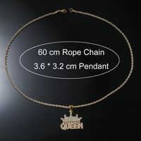 Hip-hop Vintage Style Letter Crown Alloy Inlay Rhinestones Men's Long Necklace main image 6